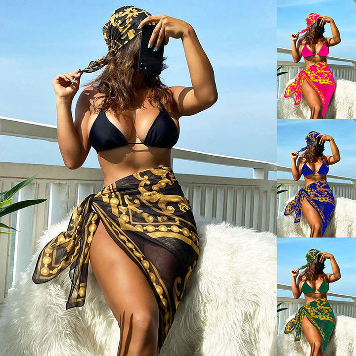 Damen Triangel-Bikini mit eleganter Wickelrock-Optik Drune