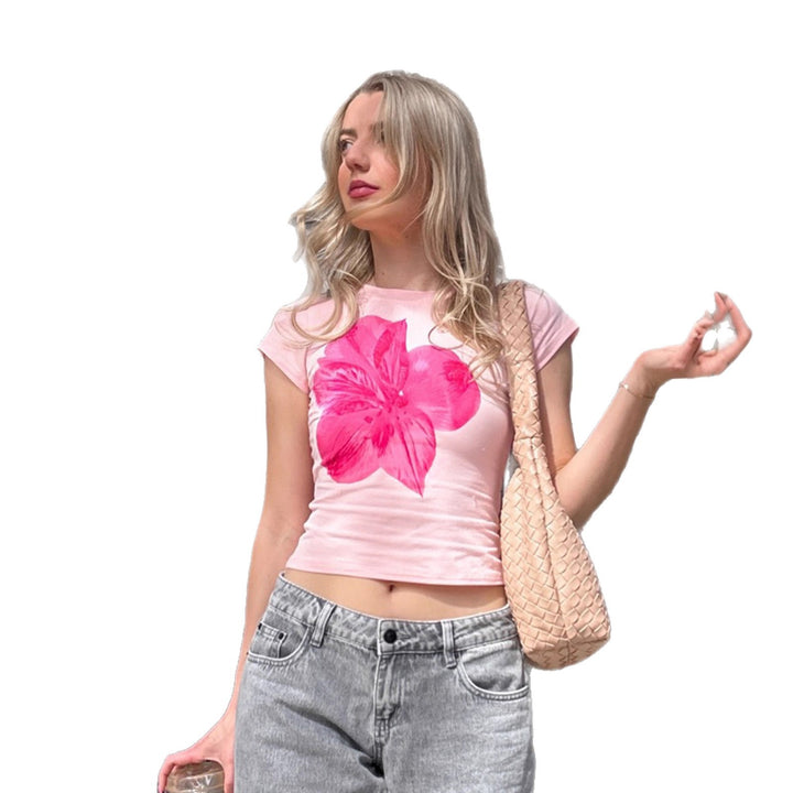 Damen T-Shirt mit floralem Aufdruck Drune