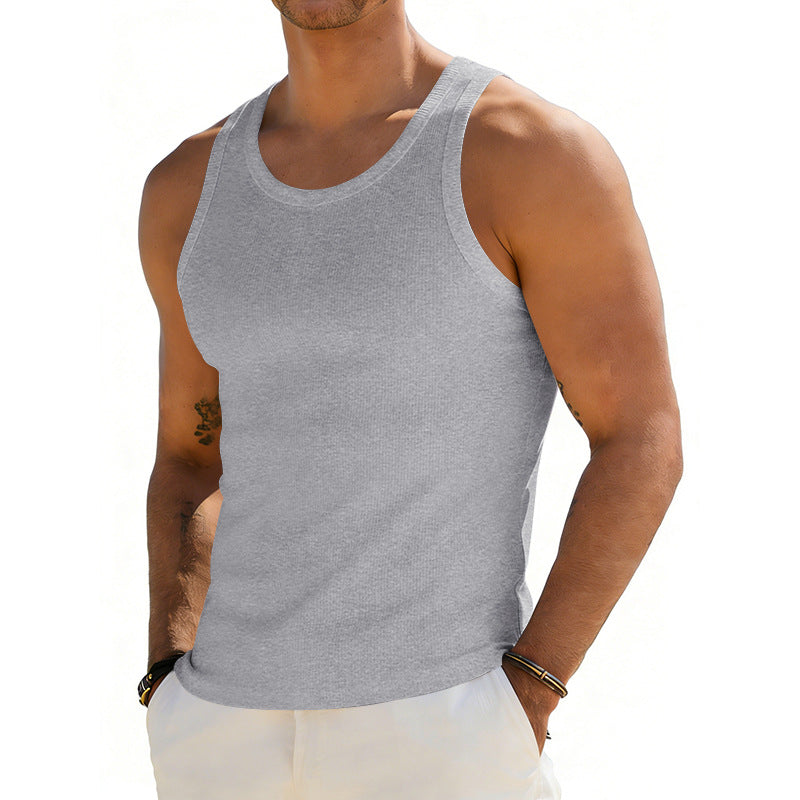 Herren nan geripptes Freizeitunterhemd mit breitem Träger und körpernaher Passform Drune