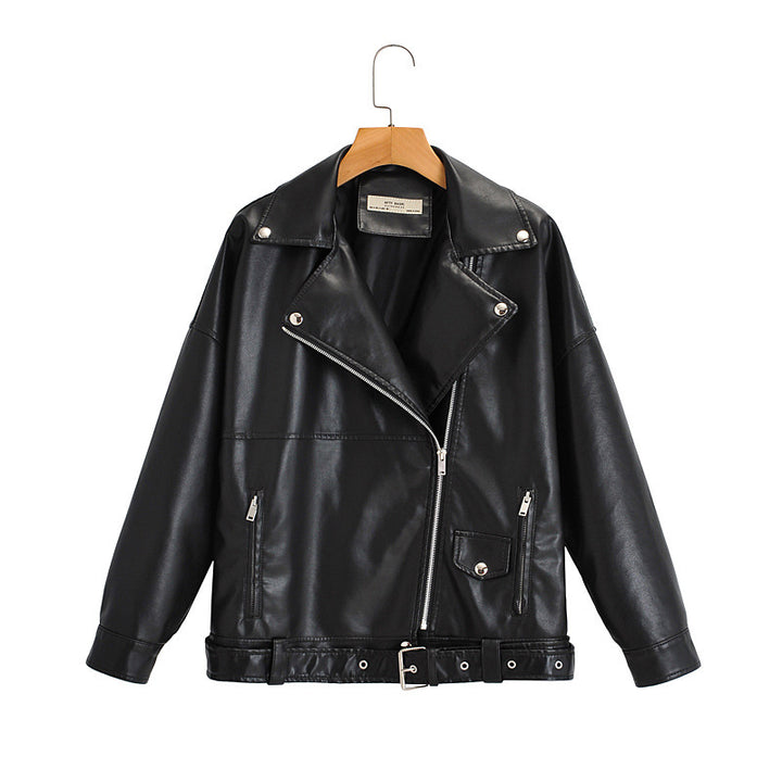 Damen Lässige Bikerjacke aus robustem Denim mit kontrastierenden Nähten und praktischen Taschen Drune