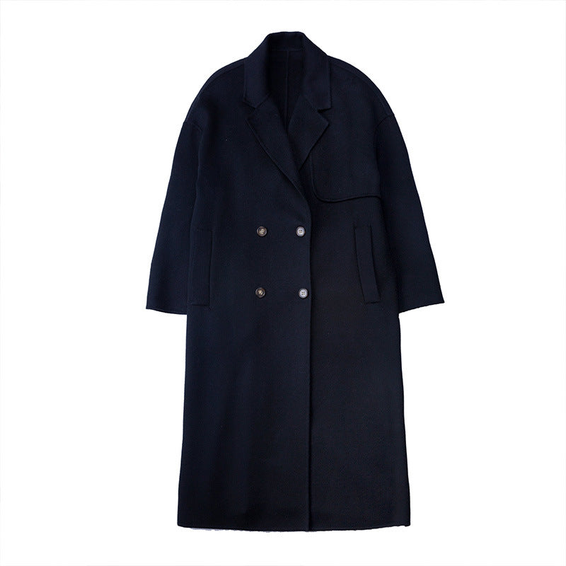 Damen Eleganter und klassischer langer Wollmantel Drune