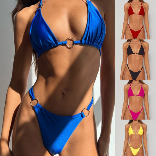 Damen Triangel-Bikini mit modischen Ringdetails Drune