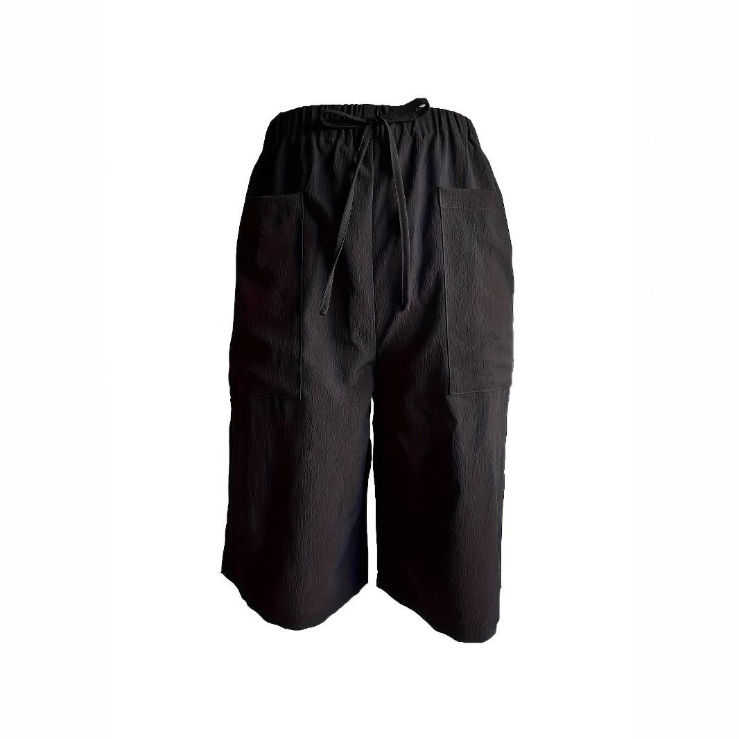 Damen lässige Culotte-Shorts mit elastischem Bund und praktischen Seitentaschen Drune