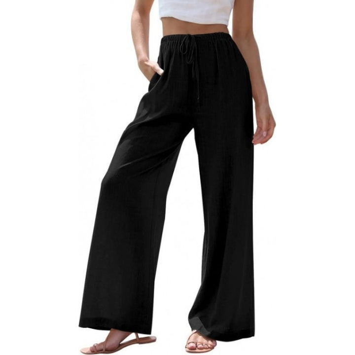Damen Weite Palazzo-Hose mit elastischem Bund und seitlichen Taschen Drune