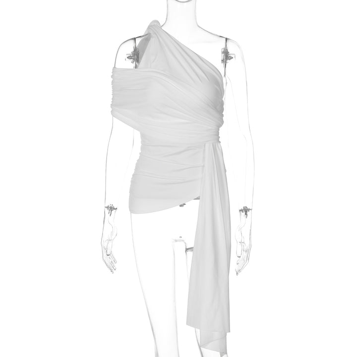 Damen Elegantes Wickeloberteil mit asymmetrischem Schnitt Drune