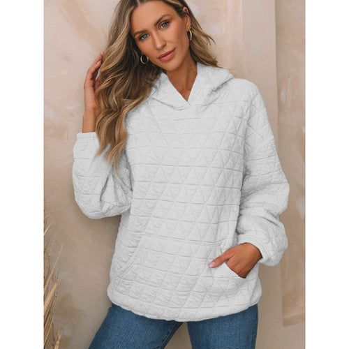 Damen gesteppter Kapuzenpullover mit praktischen Taschen Drune