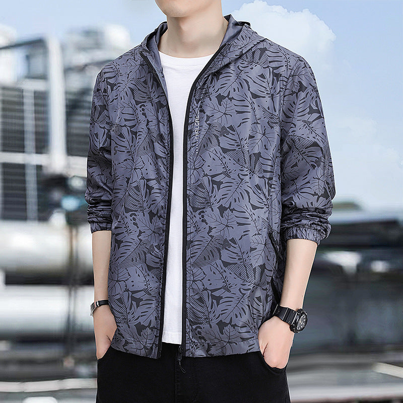 Herren Leichte Outdoorjacke mit floralem Design Drune
