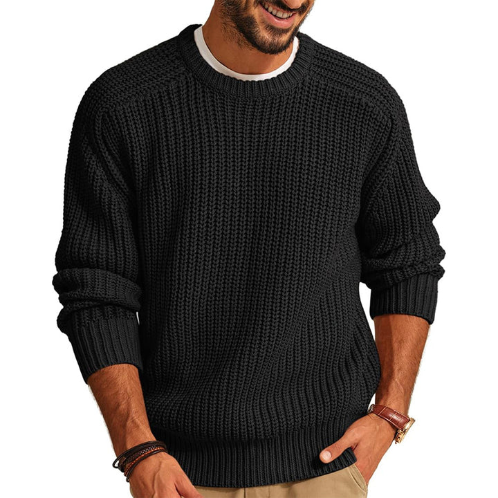 Herren lockerer Grobstrickpullover mit Raglanärmeln Drune