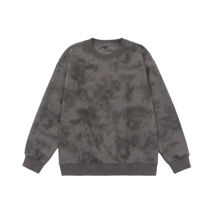 Unisex Oversize Sweatshirt mit Vintage‑Camouflage‑Optik und gerippten Bündchen Drune