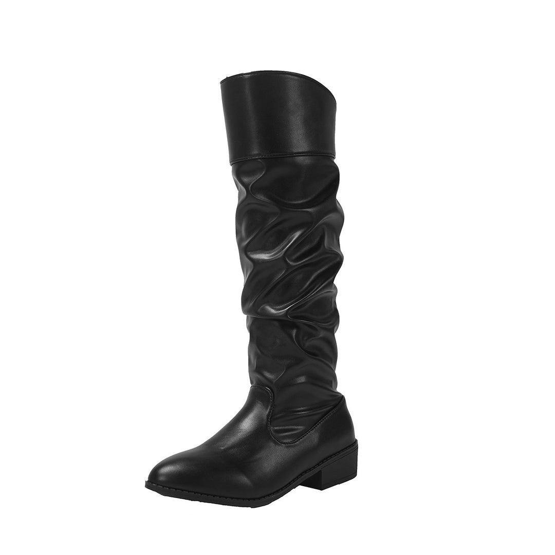 Damen Elegante und gefütterte Overkneestiefel Drune