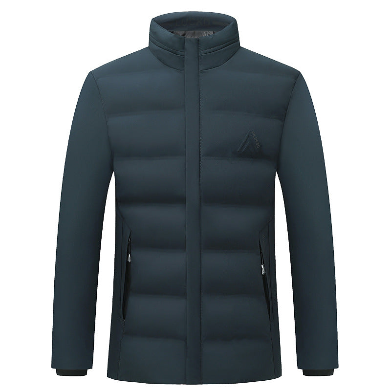 Herren Wattierte City-Jacke mit Stehkragen, wasserabweisender Oberfläche und verdecktem Reißverschluss Drune