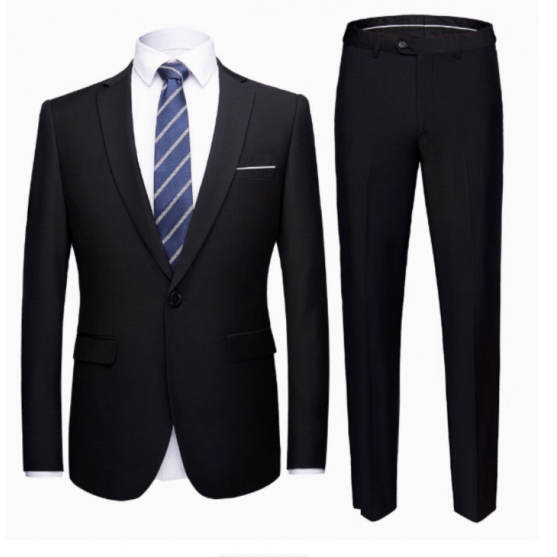 Herren Zweiteiliger Slim-Fit Anzug mit Ein-Knopf-Sakko und schmaler Anzughose Drune