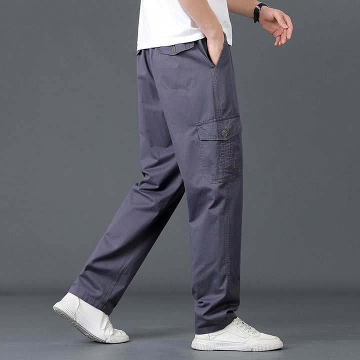 Herren Leichte Baumwoll‑Utility‑Cargohose mit elastischem Bund und geradem Bein Drune