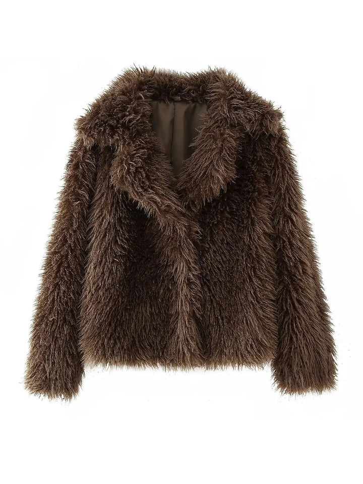 Damen Kuschelige Fleecejacke mit großzügigem Kragen und weichem Innenfutter Drune
