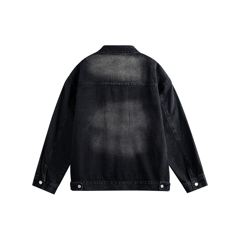Herren Oversize-Jeansjacke mit Used-Waschung, aufgesetzten Brusttaschen und Knopfverschluss Drune