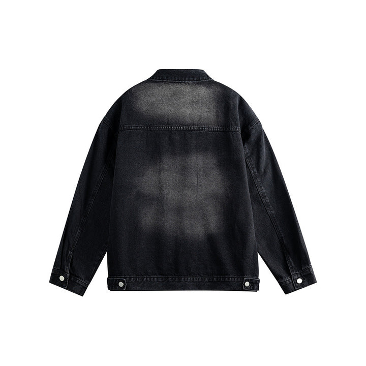 Herren Oversize-Jeansjacke mit Used-Waschung, aufgesetzten Brusttaschen und Knopfverschluss Drune