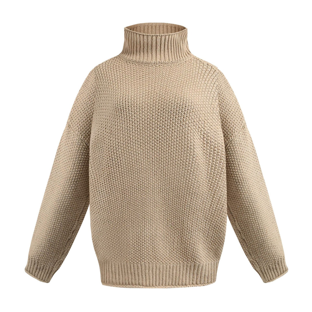 Damen Grobstrickpullover mit hohem Kragen und lässigem Schnitt Drune