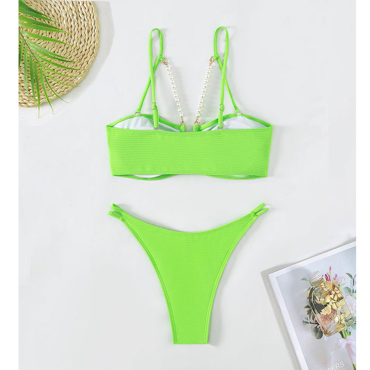 Damen raffinierter Bikinis mit Perlenakzenten Drune