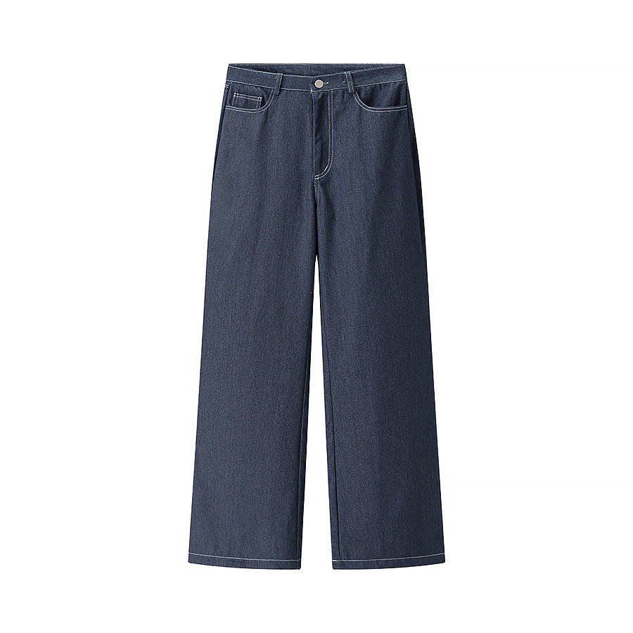 Damen nan weite Highwaist-Denimhose mit geradem Bein und Five-Pocket-Detail Drune