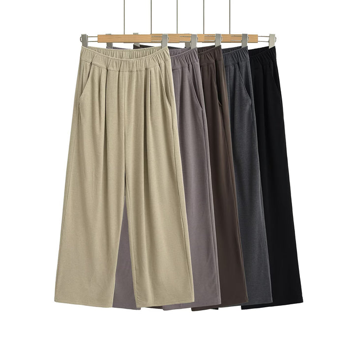Damen Weite Chino-Hose mit elastischem Bund Drune
