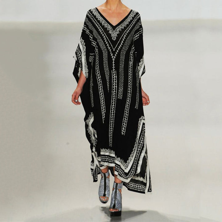 Damen Kaftan mit kunstvollem Ethnomuster und weiten Ärmeln Drune