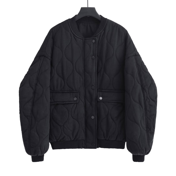 Damen Stepp-Bomberjacke mit organischer Steppung und Druckknopffront Drune