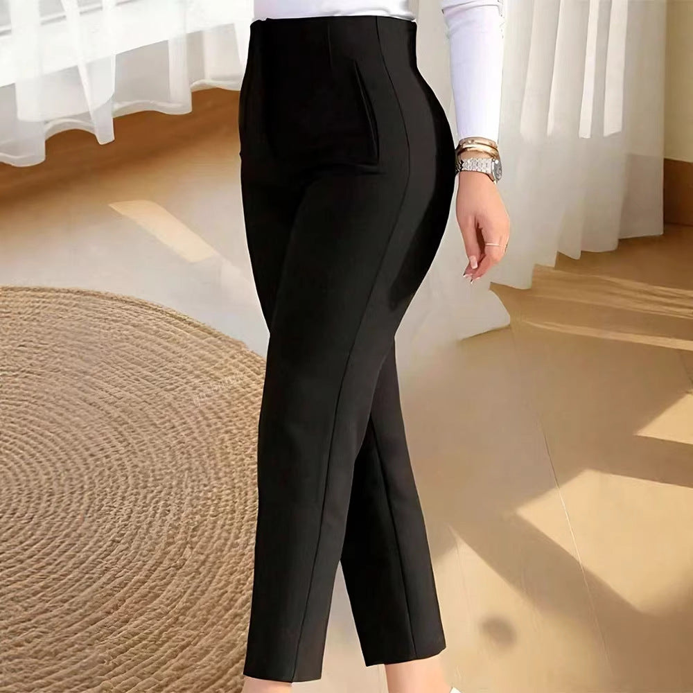 Damen Hochgeschnittene Anzughose mit eleganter Bügelfalte und seitlichen Eingrifftaschen Drune