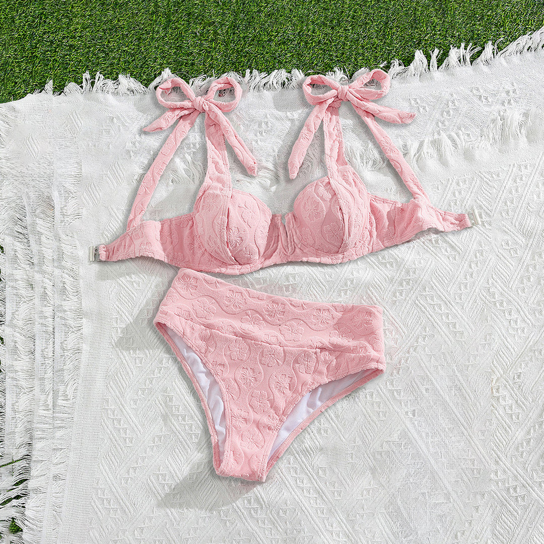 Damen Push-Up-Bikini mit floralem Textildesign Drune