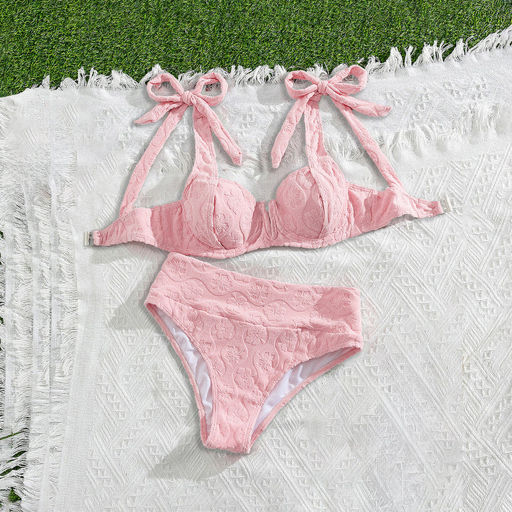 Damen Push-Up-Bikini mit floralem Textildesign Drune