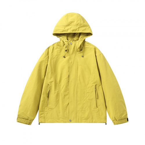 Unisex Kurz geschnittene Kapuzenjacke im technischen Outdoor‑Style mit Kordelzug, verdeckter Frontleiste und verstellbaren Bündchen Drune