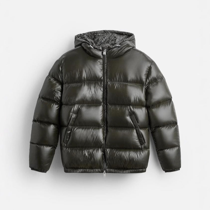 Damen Steppjacke mit glänzender Oberfläche und verstellbarem Kapuzenbereich Drune
