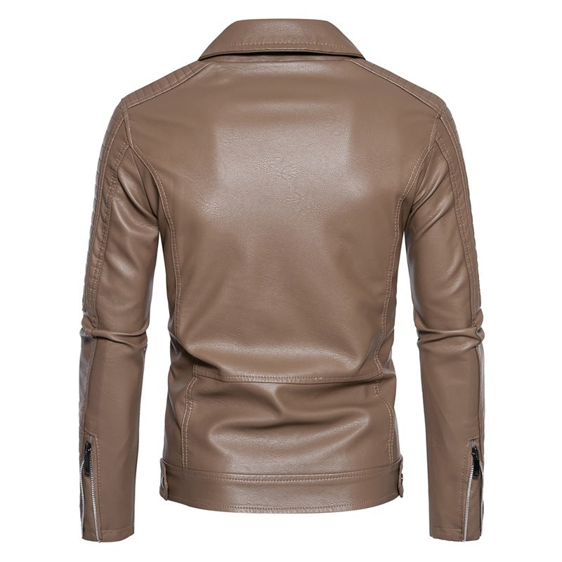 Herren Modische Kunstleder Bikerjacke Drune