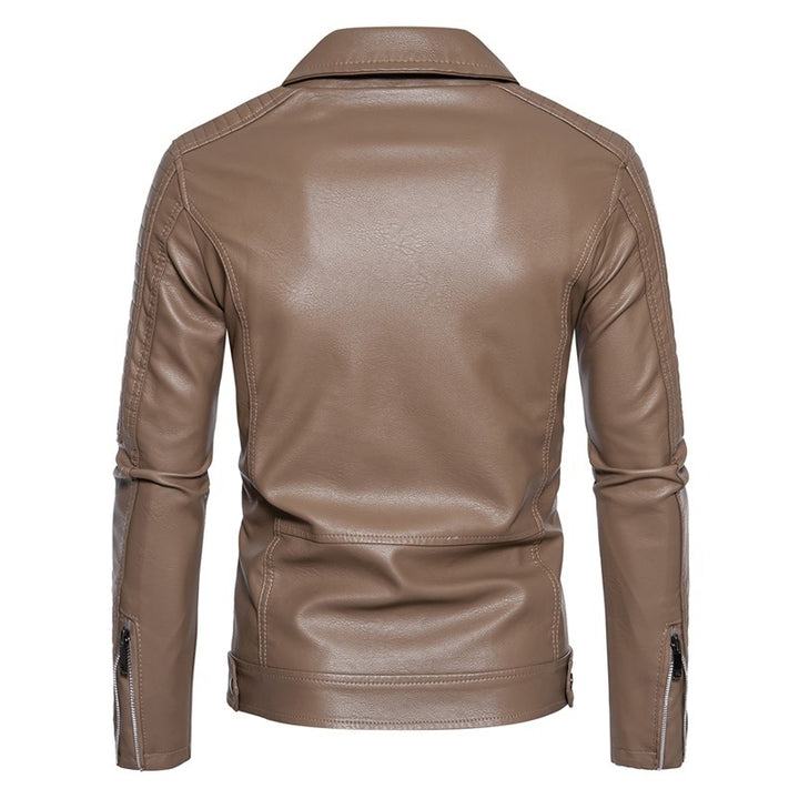 Herren Modische Kunstleder Bikerjacke Drune