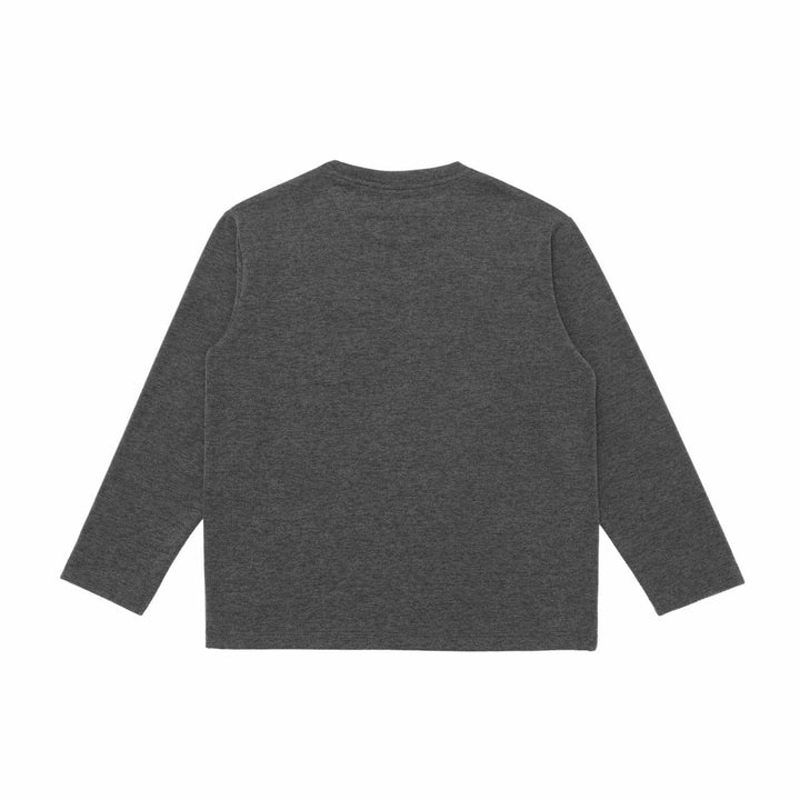 Unisex Oversize-Langarmshirt mit Rundhals und dekorativer Brustpaspel Drune