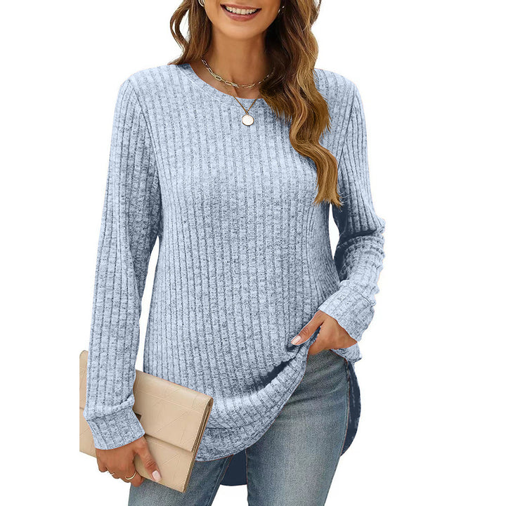 Damen lässiges Langarmshirt aus Strukturstrick Drune