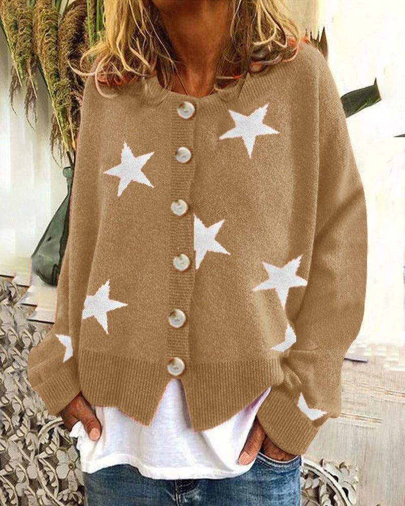 Damen Strickjacke mit Sternenmotiv Drune