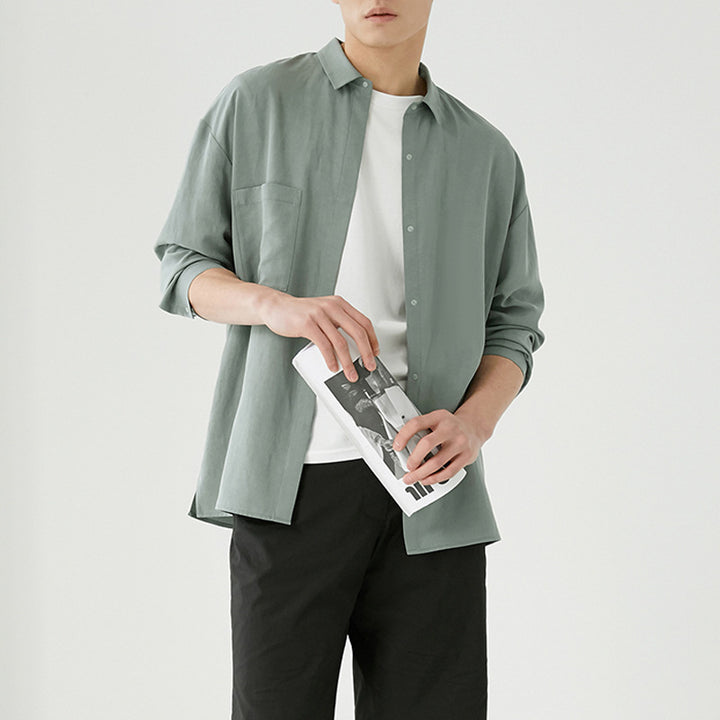 Herren Overshirt aus Baumwoll-Mix mit Brusttasche Drune