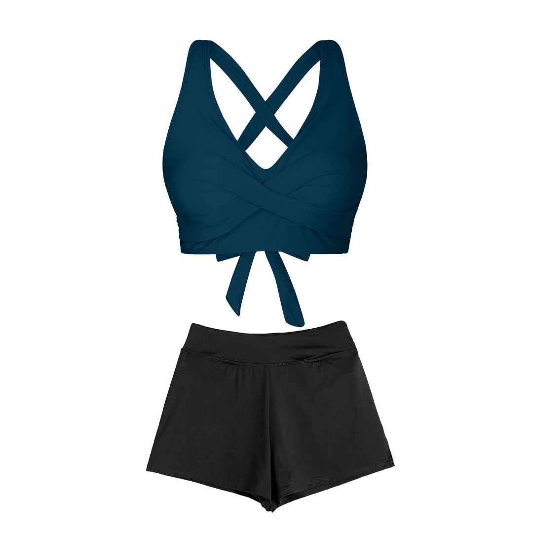 Damen Zweiteiliger Badeanzug mit floralem Design Drune