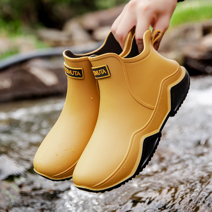 Damen wasserdichte Kurzstiefel mit faltbarem Manschettenkragen Drune