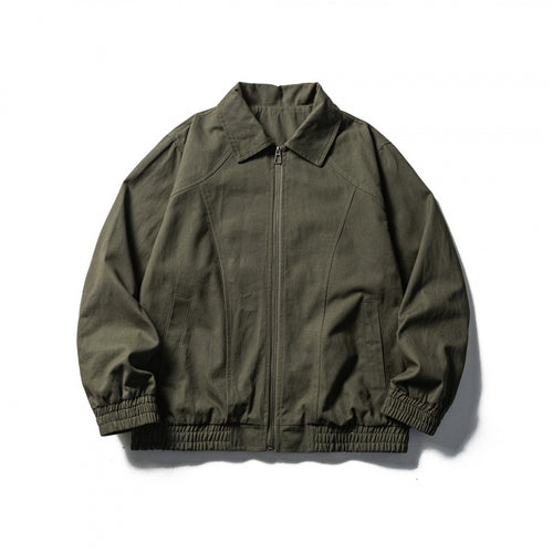 Herren Boxy-Canvas-Blouson mit durchgehendem Reißverschluss und elastischen Bündchen Drune