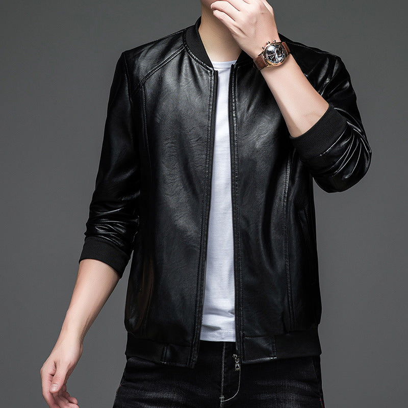 Herren Kunstleder Steppjacke mit elastischen Bündchen und modernem Schnitt Drune