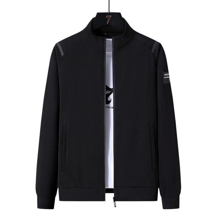 Herren Sportlicher Trainingsanzug-Set mit Reißverschlussjacke, Rundhalsausschnitt-Sweatshirt und Slim-Fit Jogginghose Drune