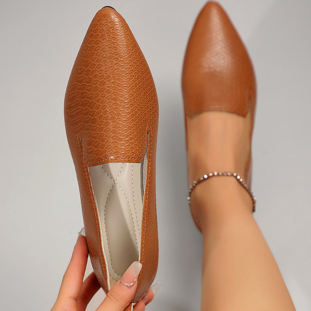 Damen elegante und bequeme Ballerinas mit spitzem Design Drune