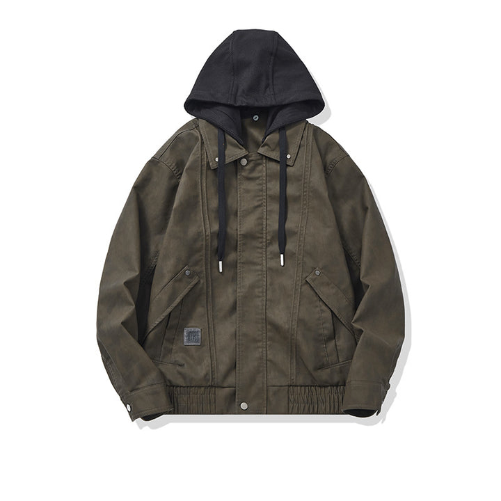 Herren Kapuzen-Canvasblouson im Boxy‑Cut mit Utility‑Details Drune