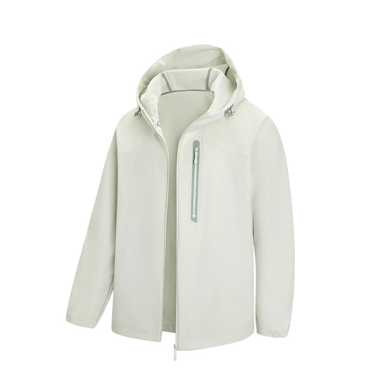 Herren Atmungsaktive Softshell-Kapuzenjacke mit wasserdichter Brusttasche und elastischem Saum Drune