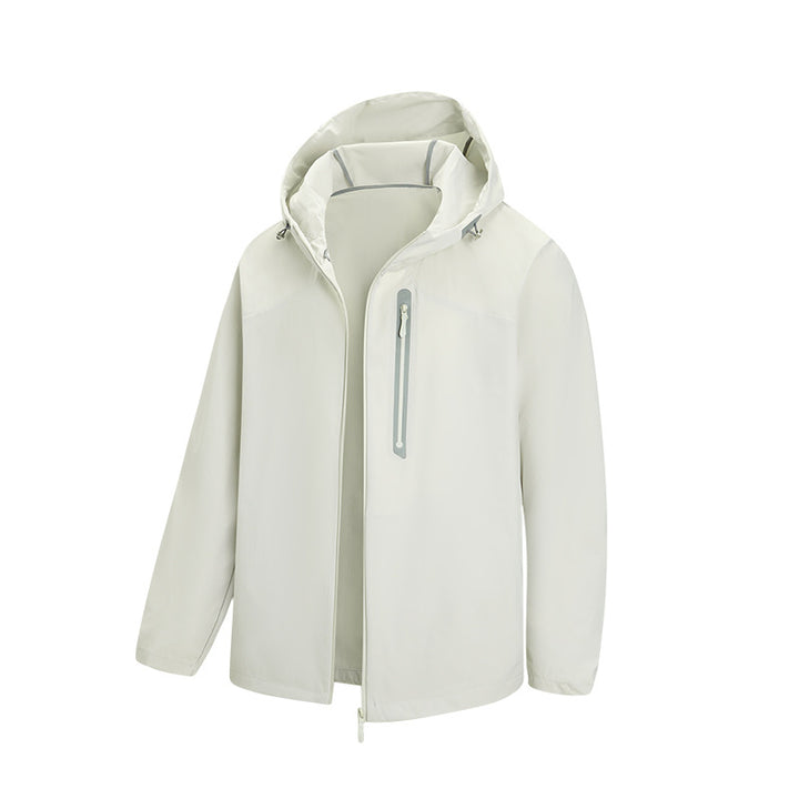 Herren Atmungsaktive Softshell-Kapuzenjacke mit wasserdichter Brusttasche und elastischem Saum Drune