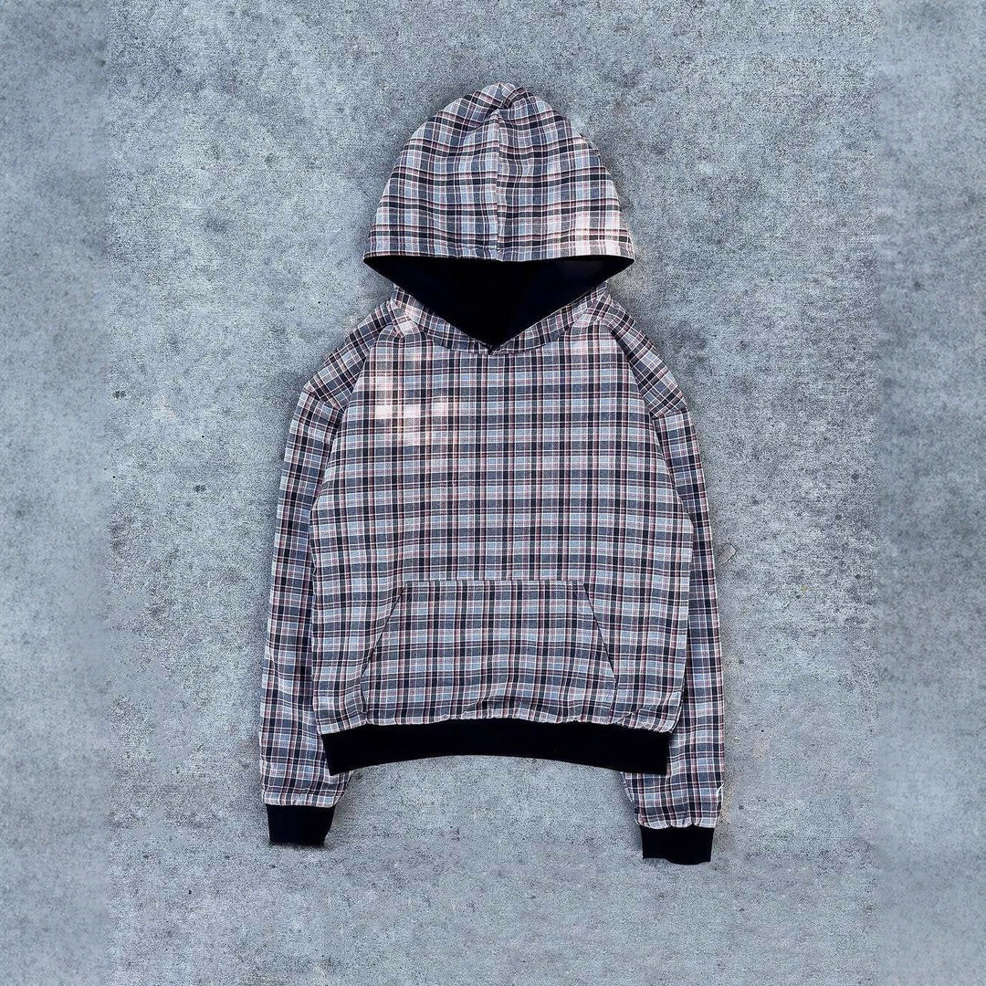 Damen Kapuzenpullover mit modernem Karo-Futter Drune