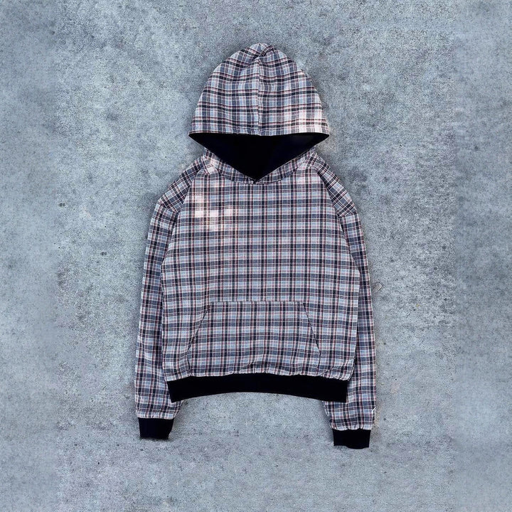 Damen Kapuzenpullover mit modernem Karo-Futter Drune