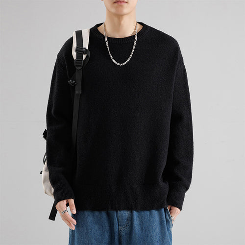 Herren Oversize Rundhalspullover aus weichem Feinstrick Drune