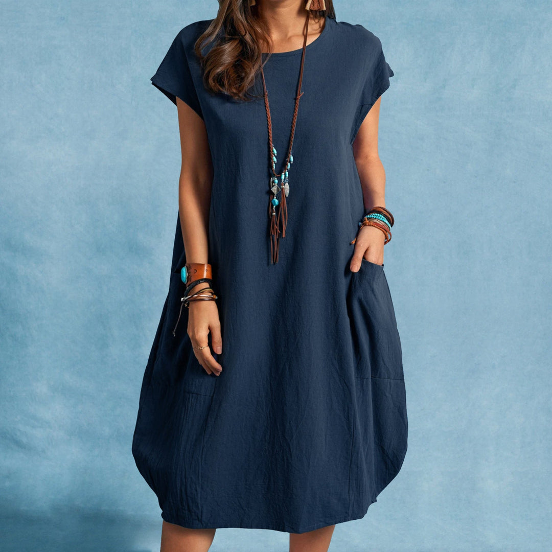 Damen luftiges Sommerkleid mit praktischen Taschen und modernem Schnitt Drune